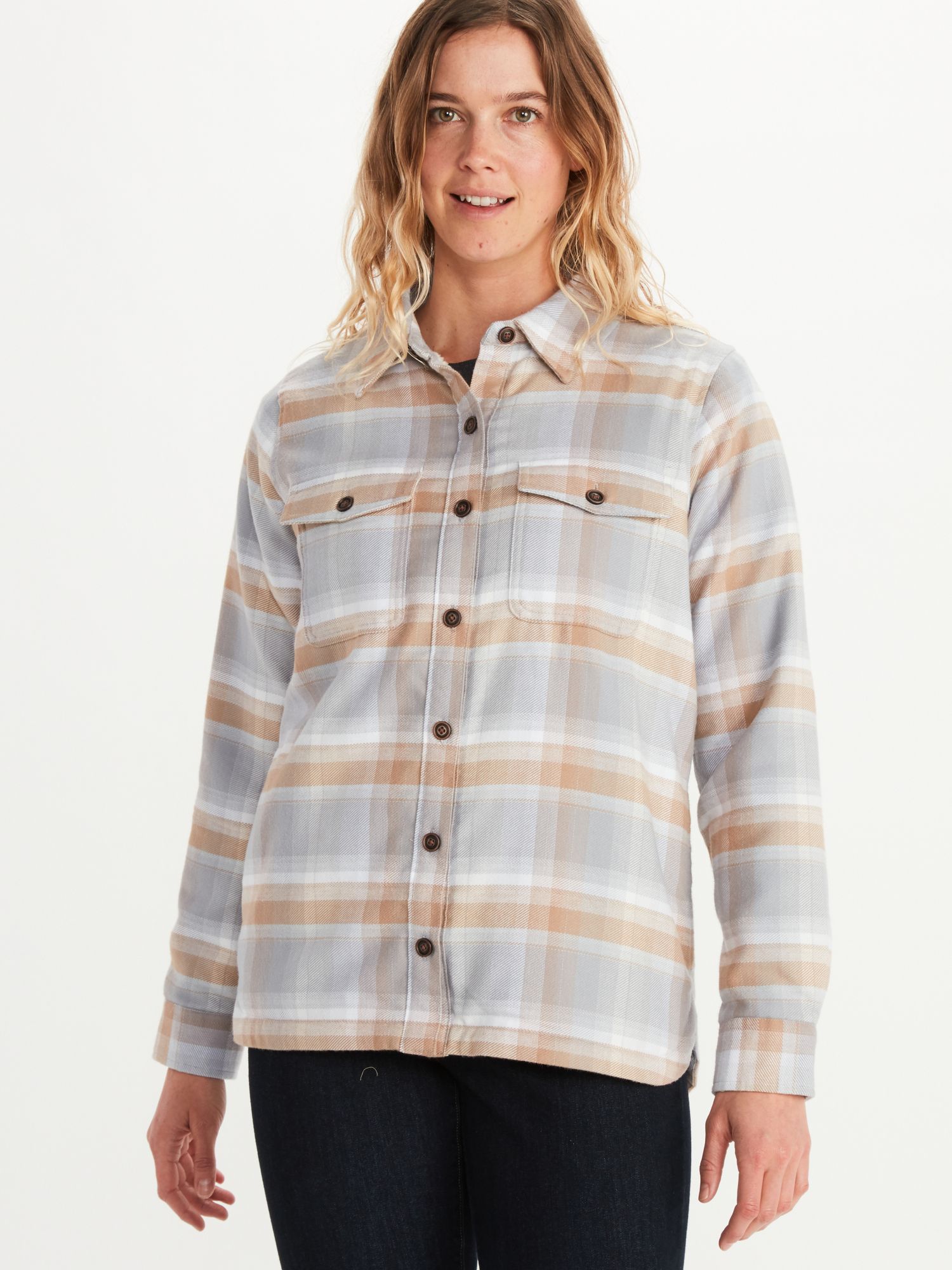 Marmot Ridgefield Heavyweight Sherpa Lined Flannel - — Womens Clothing  Size: Small, Center Back Length: 26 in, Age Group: Adults, Apparel Fit:  Regular — M10512-4050-S