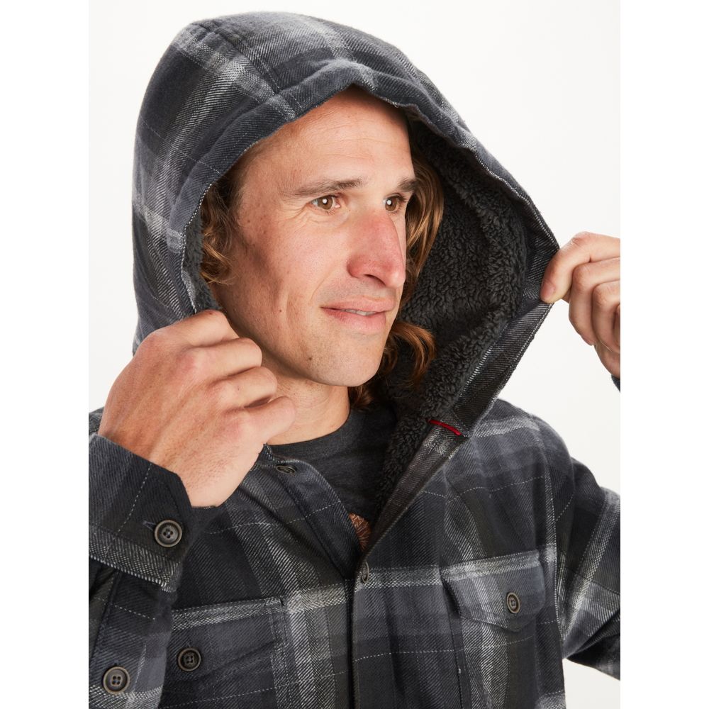 Men s Ridgefield Sherpa Lined Flannel Hoody Marmot