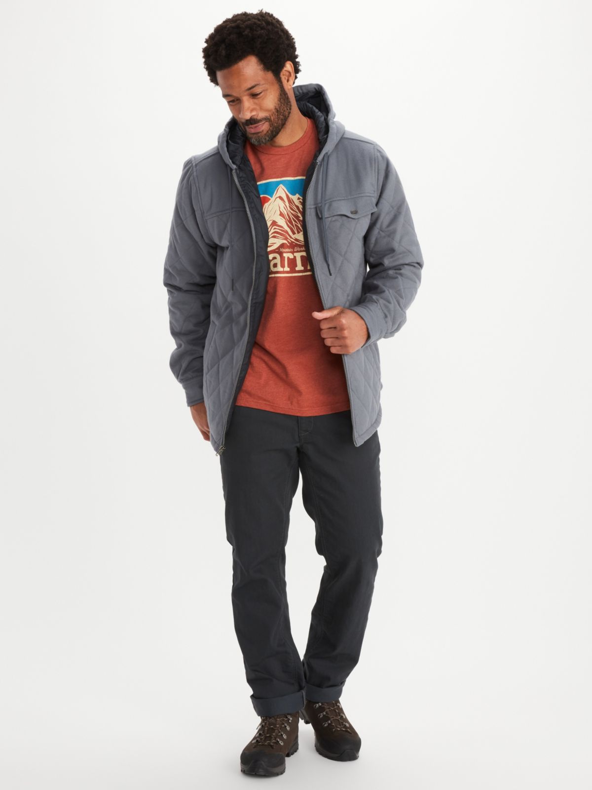 men mt rose insulated flannel hoody