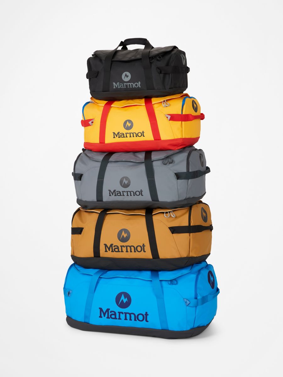 assorted sized duffel bags