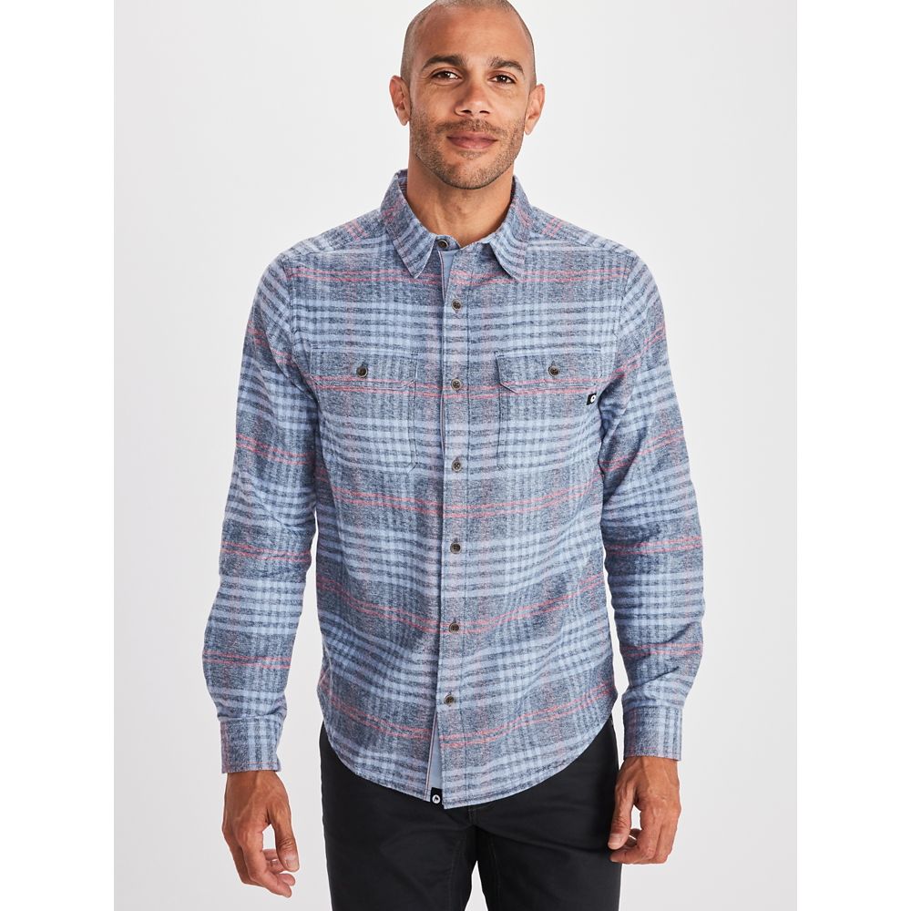 Marmot Jasper Midweight Flannel Coolmax Blend UPF Shirt Men S Plaid Oatmeal  $85