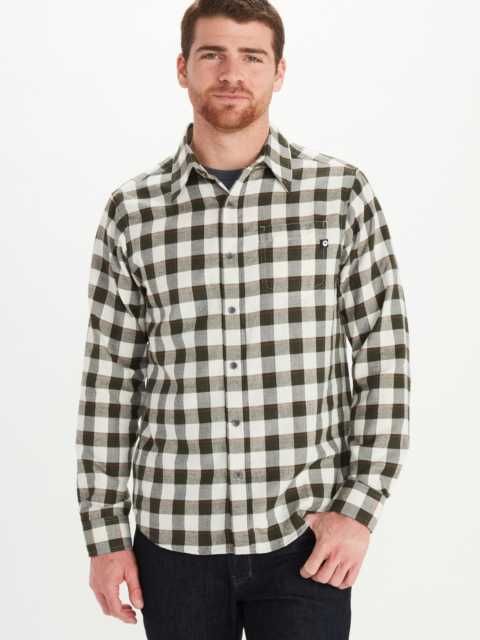 plaid button up front view