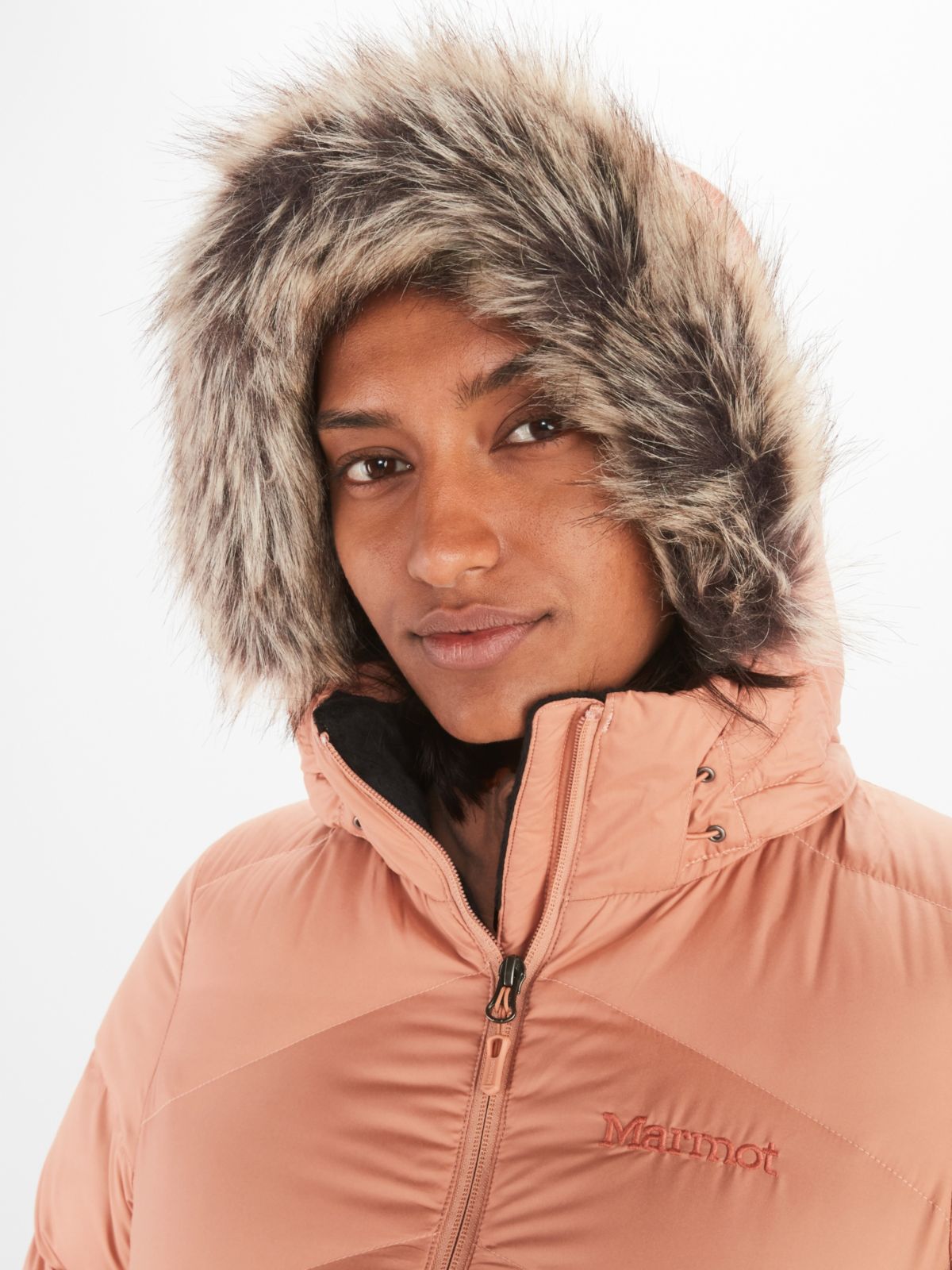 womens winter coat with faux fur hood