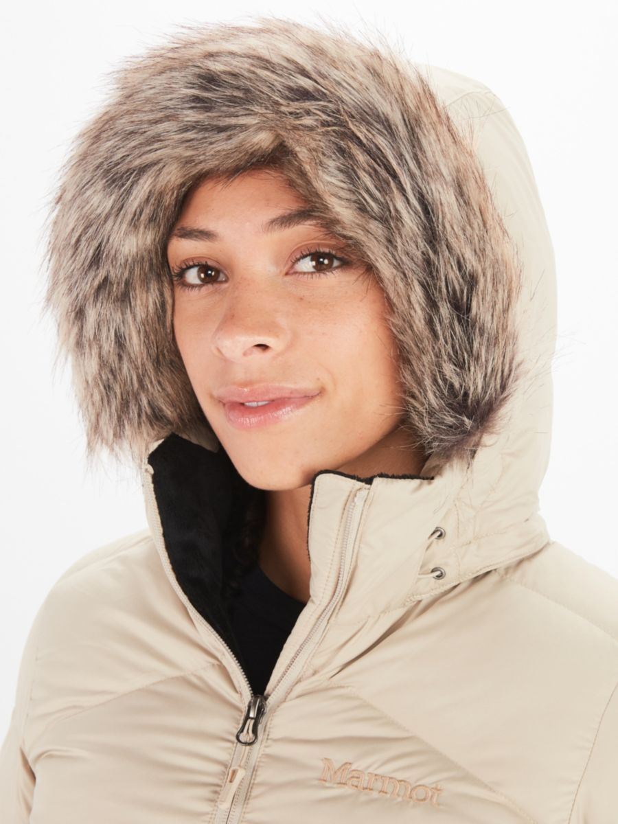Marmot women's coat with fur lined hood