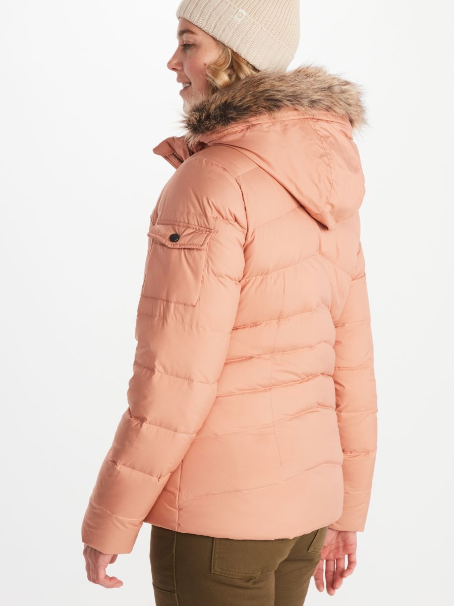 womens winter coat worn by model