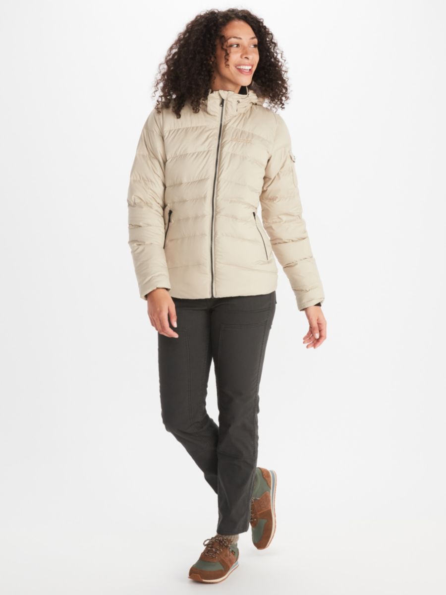 model wearing assorted clothing for the outdoors