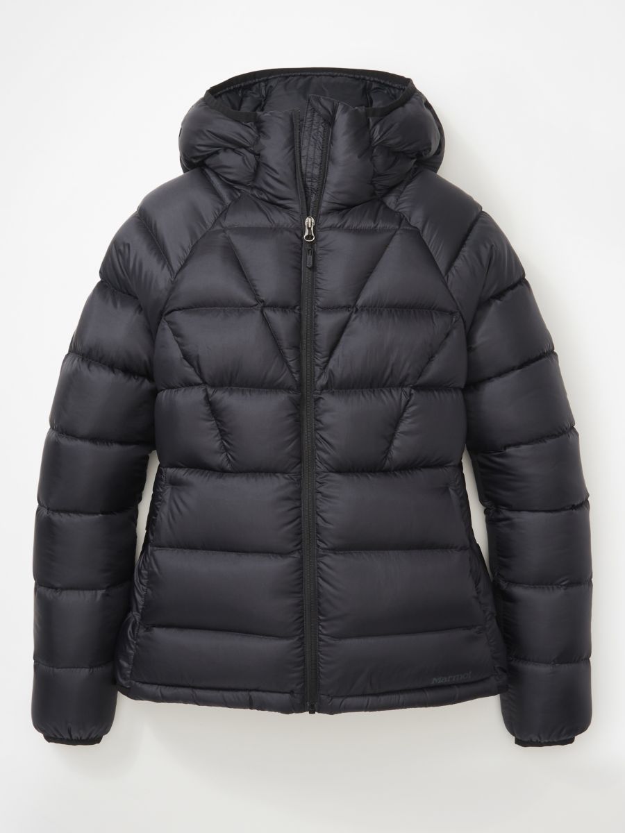 Black puffer jacket with hood