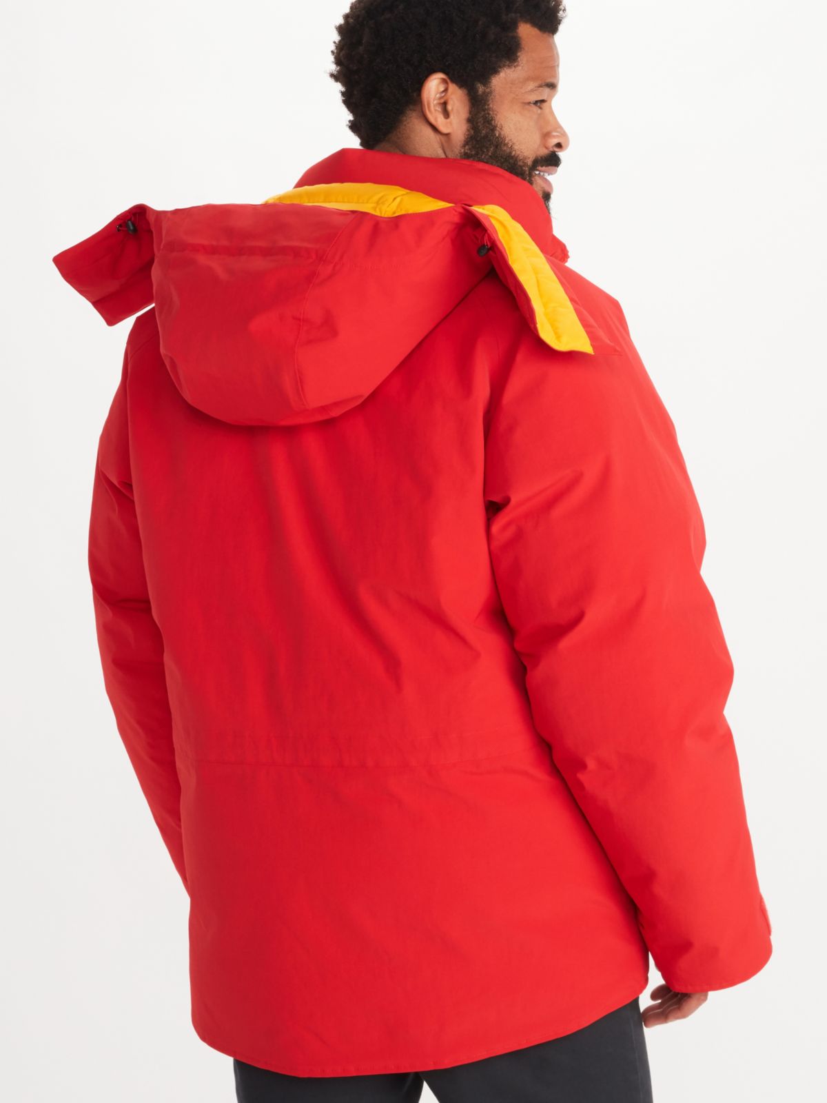 Man in red parka