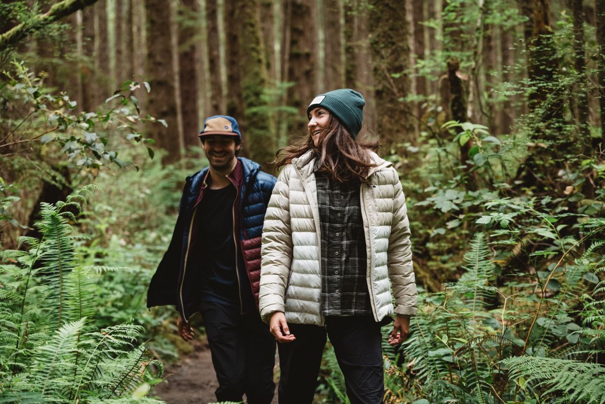 people wear marmot jackets in the forest