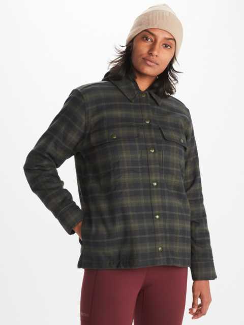 Flannel sherpa sale jacket women's