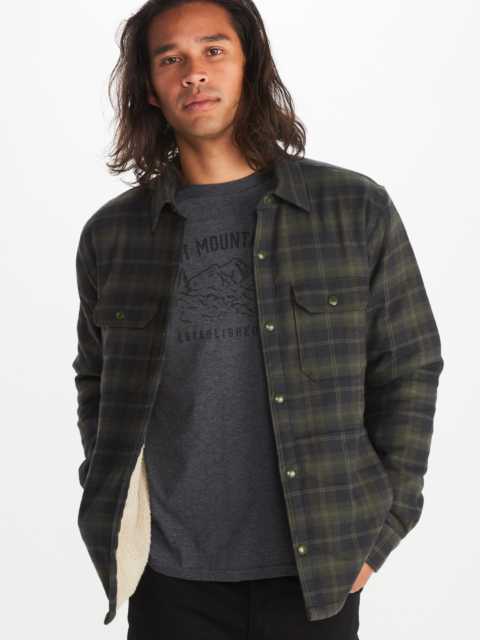 male model wearing flannel and t shirt