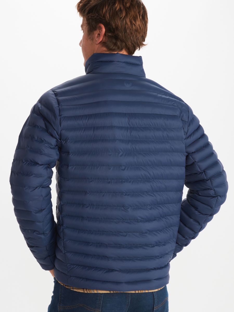 modal wearing featherless down jacket