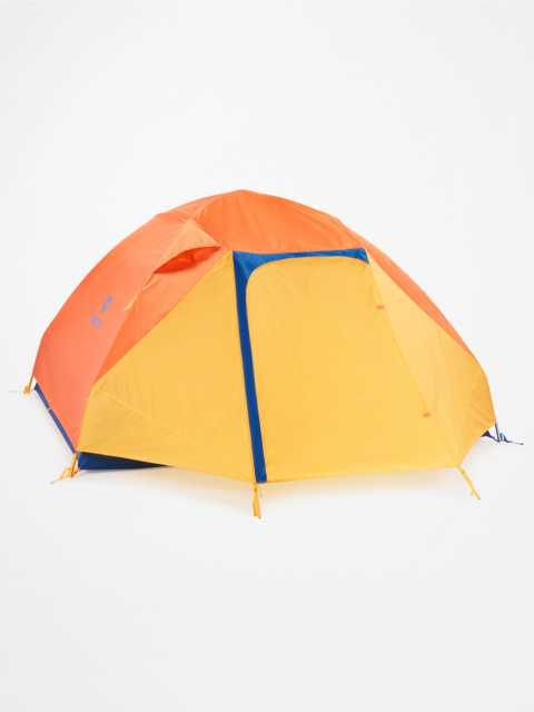 Marmot tent with zipped up rain fly