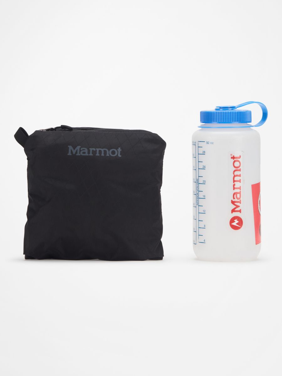 sleeping bag inside carry bag with water bottle