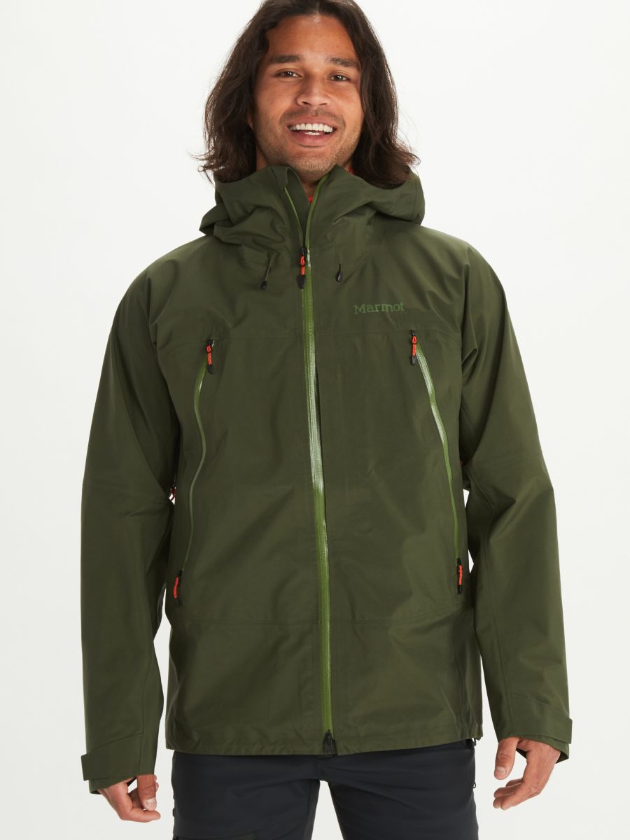 male model wearing assorted outdoor clothing and apparel