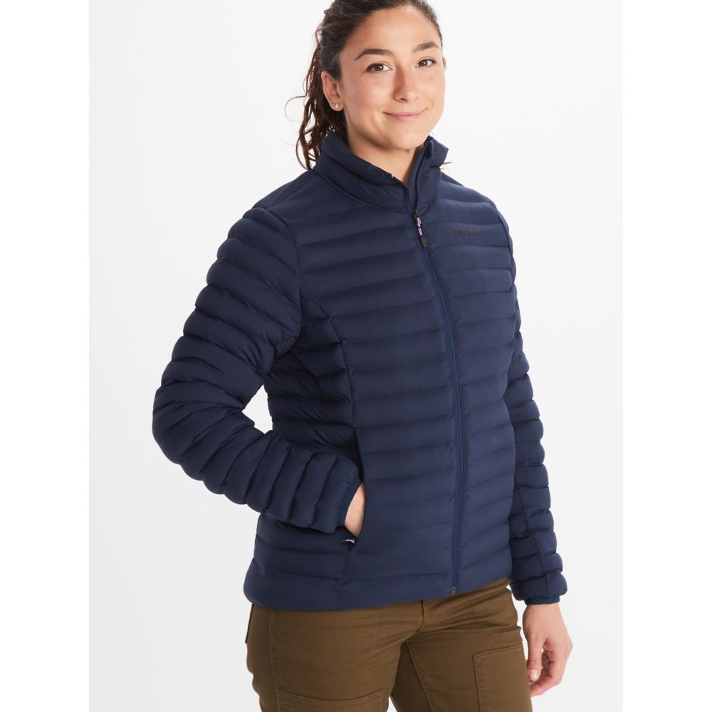 Ladies navy store down jacket