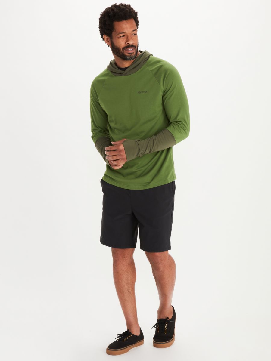 man modeling pull over and shorts