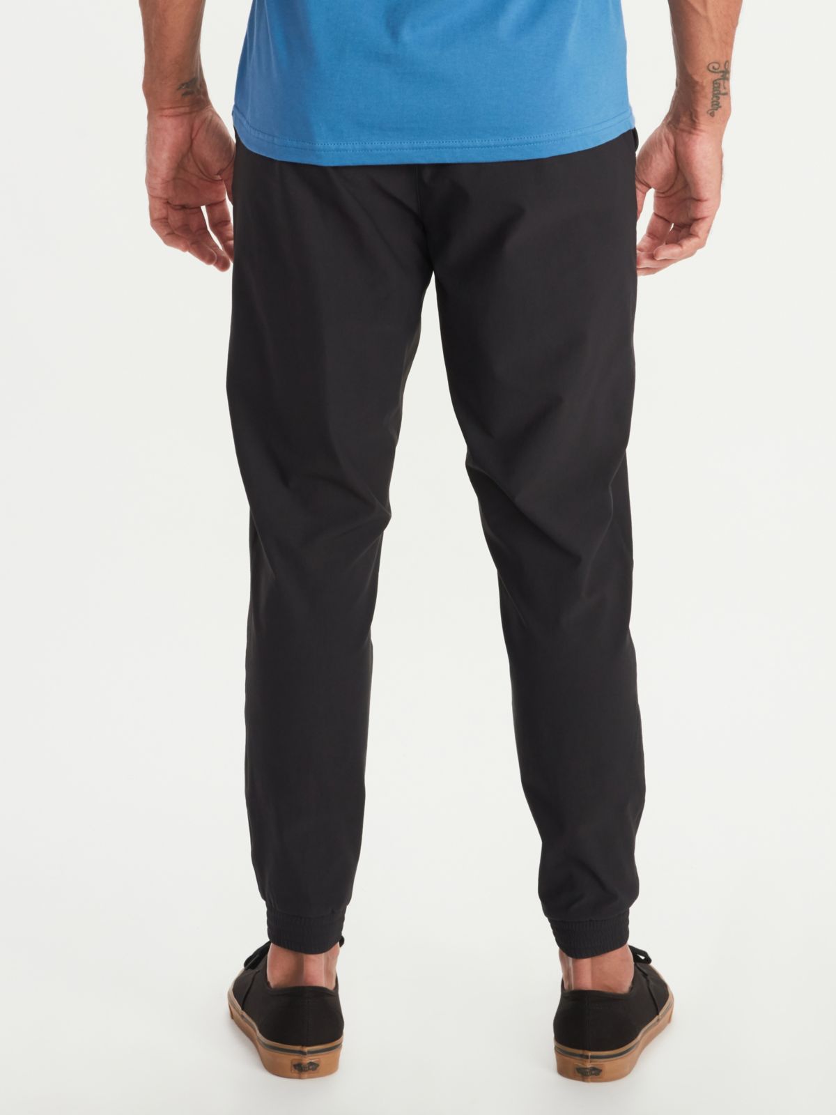 back of man modeling pants
