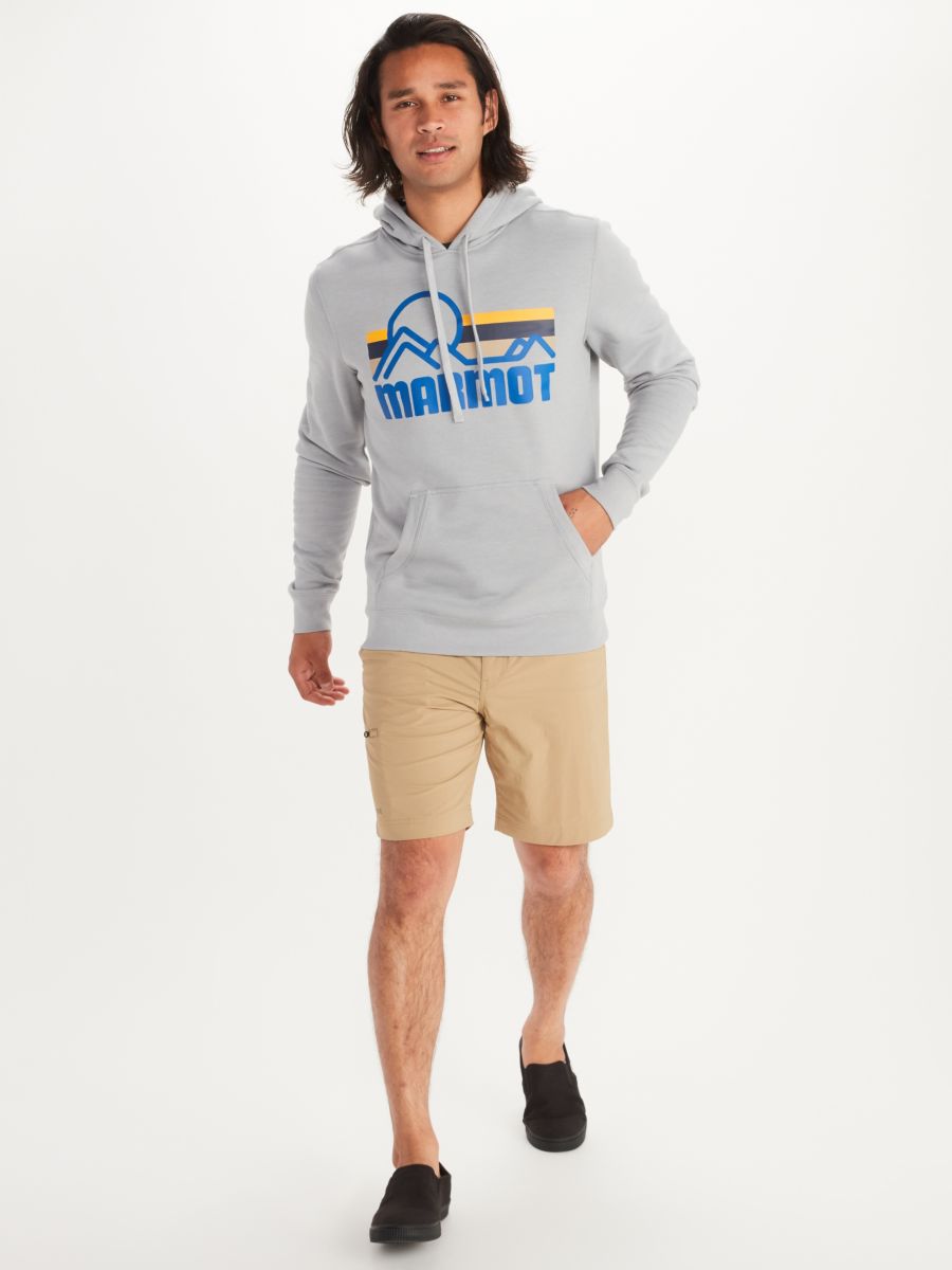 men's hoodie and shorts on man