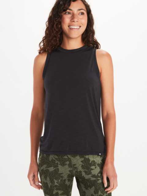 women's tank and pants on woman