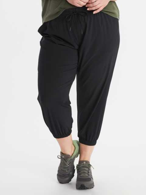 front of black joggers