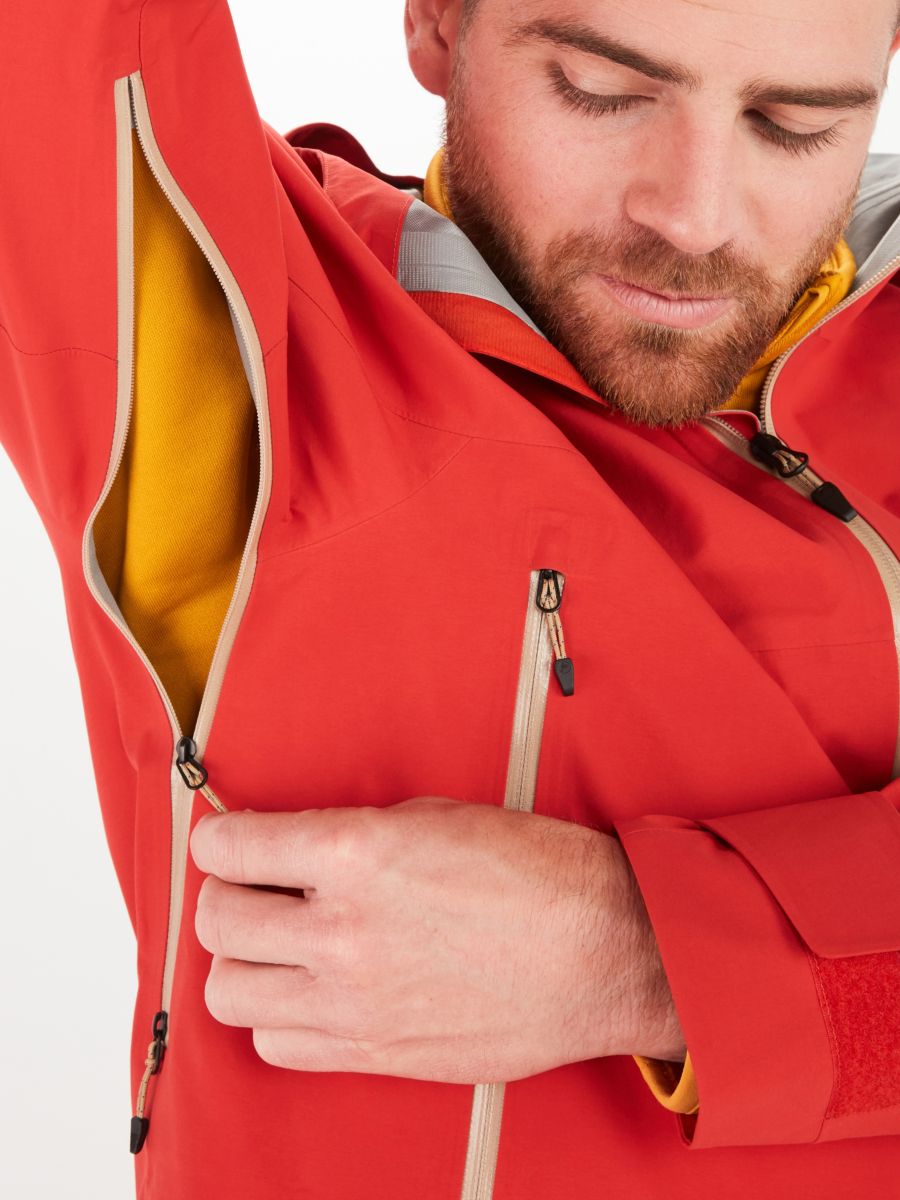 model in men's snow jacket
