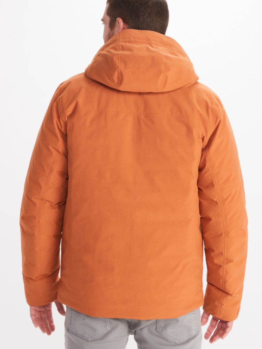 back of man posing in outdoor clothing