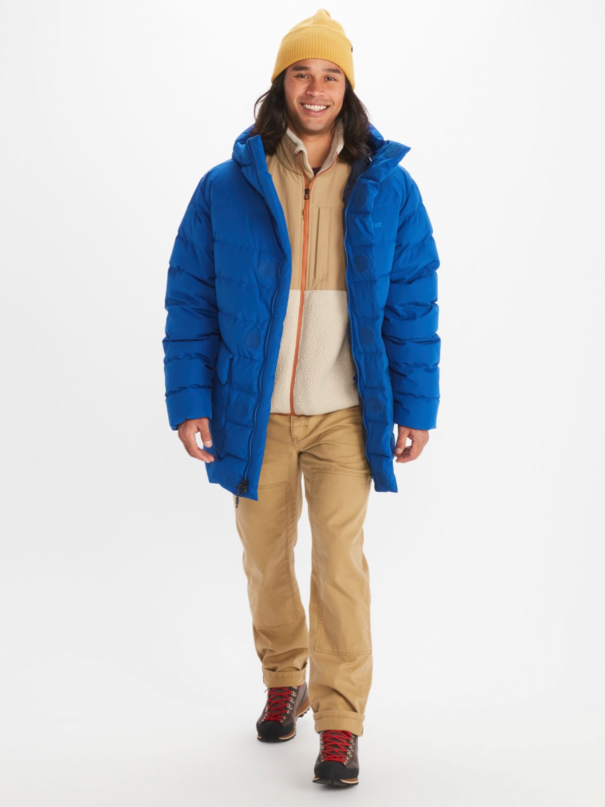 male model wearing assorted winter apparel