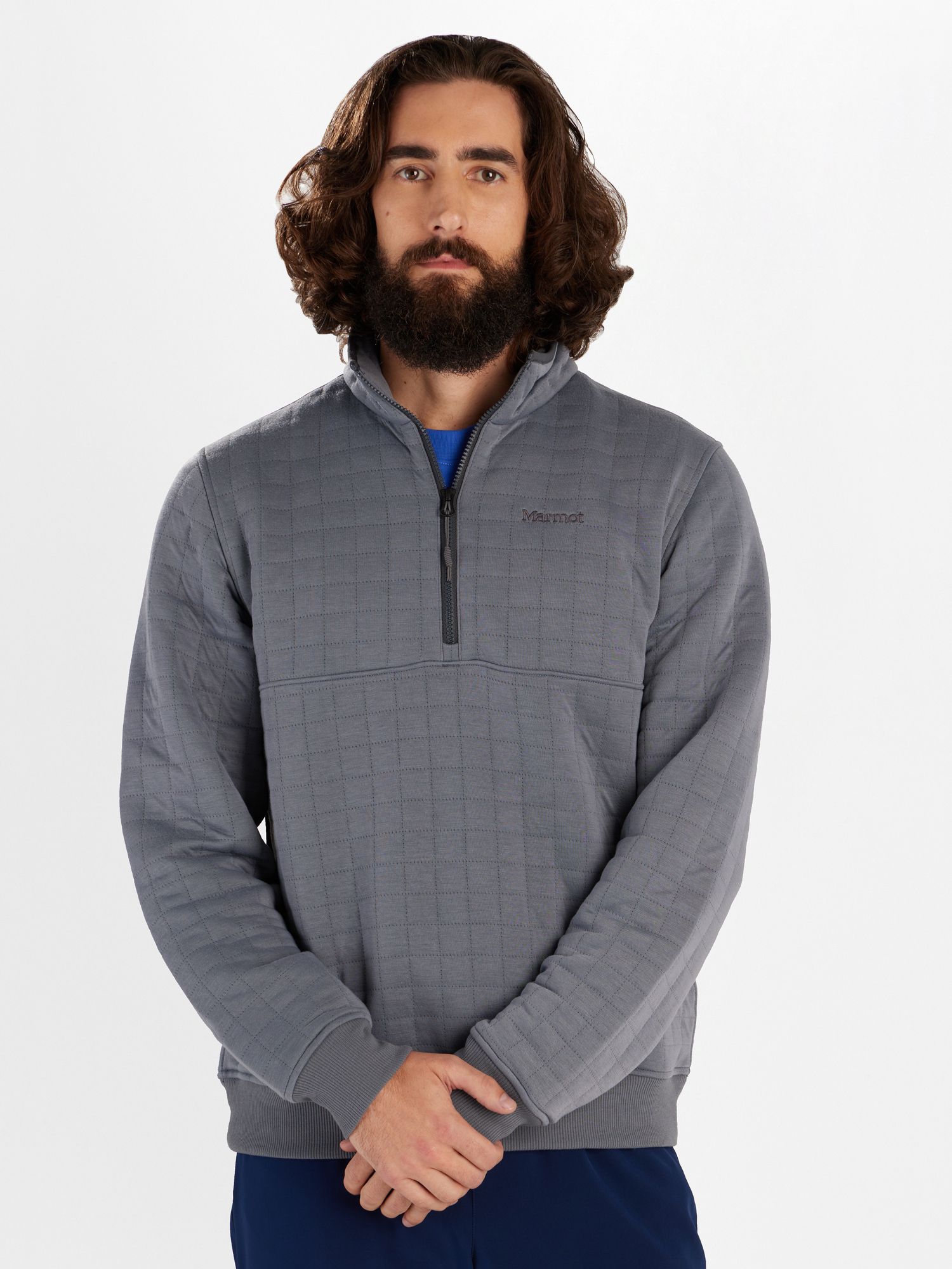 Cypress Men's Quarter-Zip Quilted Jacquard Pullover - QUIETI