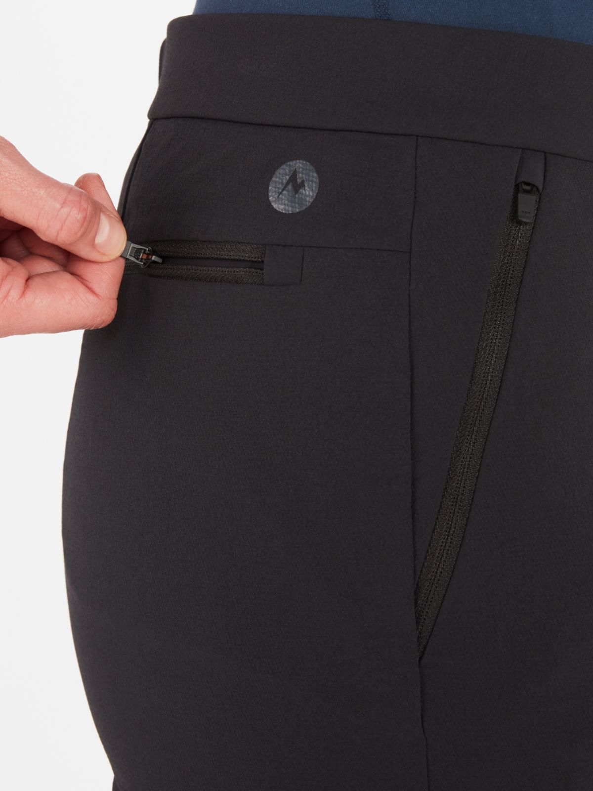 womens snow pants zoom in of zipper pocket