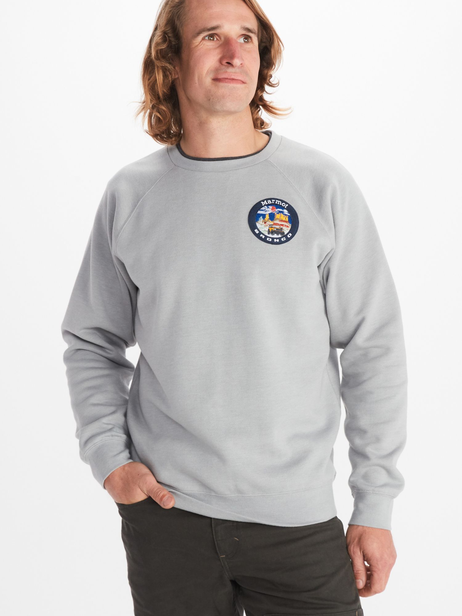 Marmot Men's x Bronco C Sweatshirt - Small - Sleet Heather