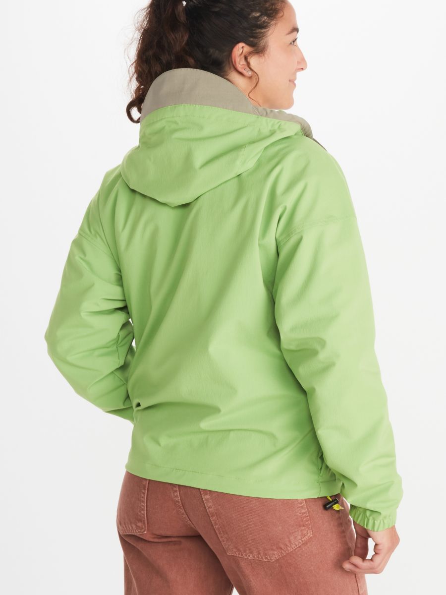 back of woman modeling jacket