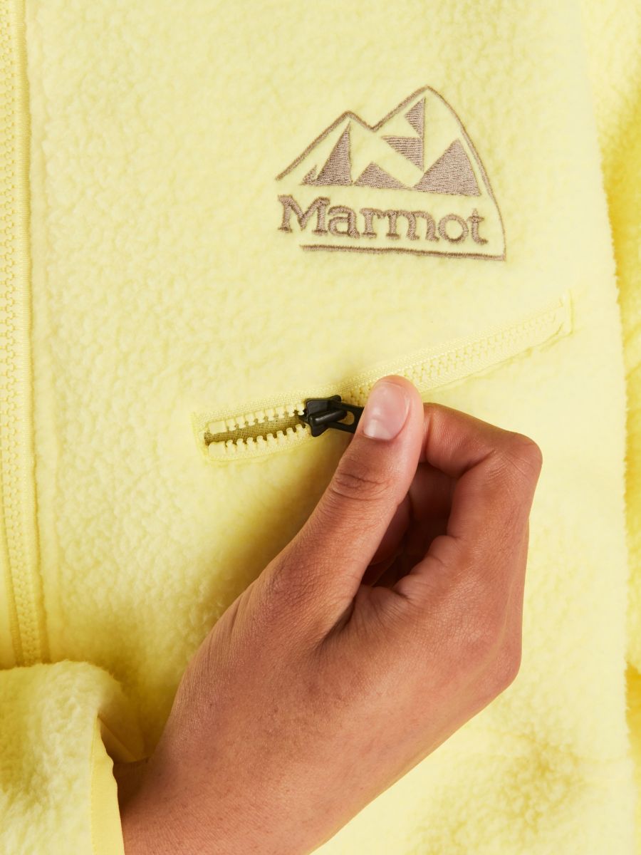 Closeup of zipper on jacket pocket