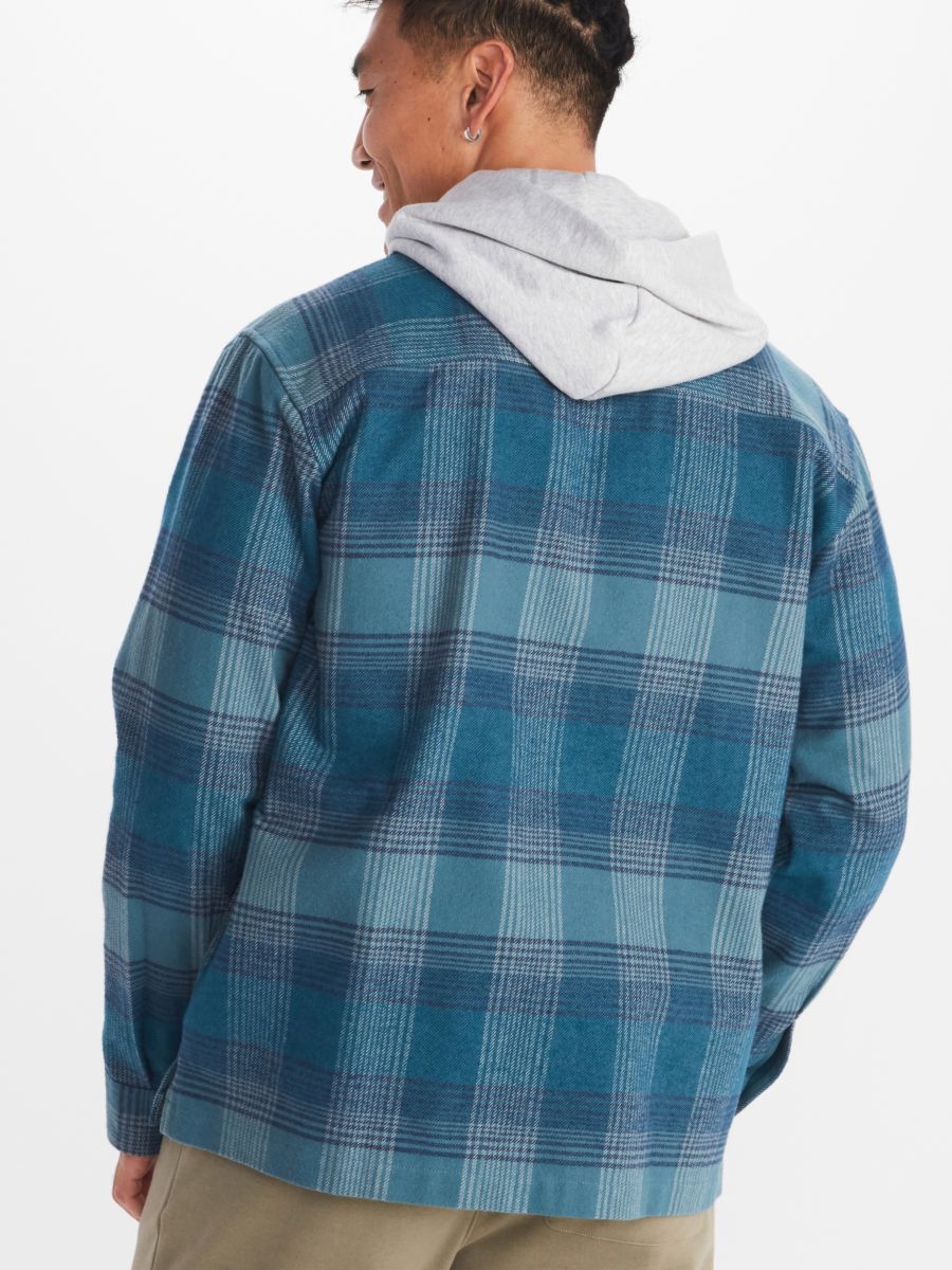 Heavyweight Hooded Flannel Shirt - Blue