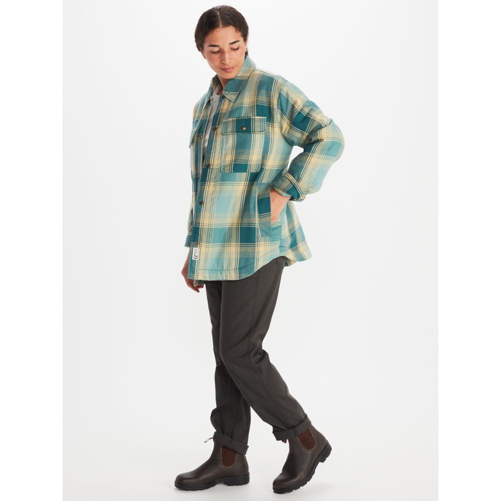 Marmot Ridgefield Heavyweight Sherpa Lined Flannel - — Womens Clothing  Size: Small, Center Back Length: 26 in, Age Group: Adults, Apparel Fit:  Regular — M10512-4050-S