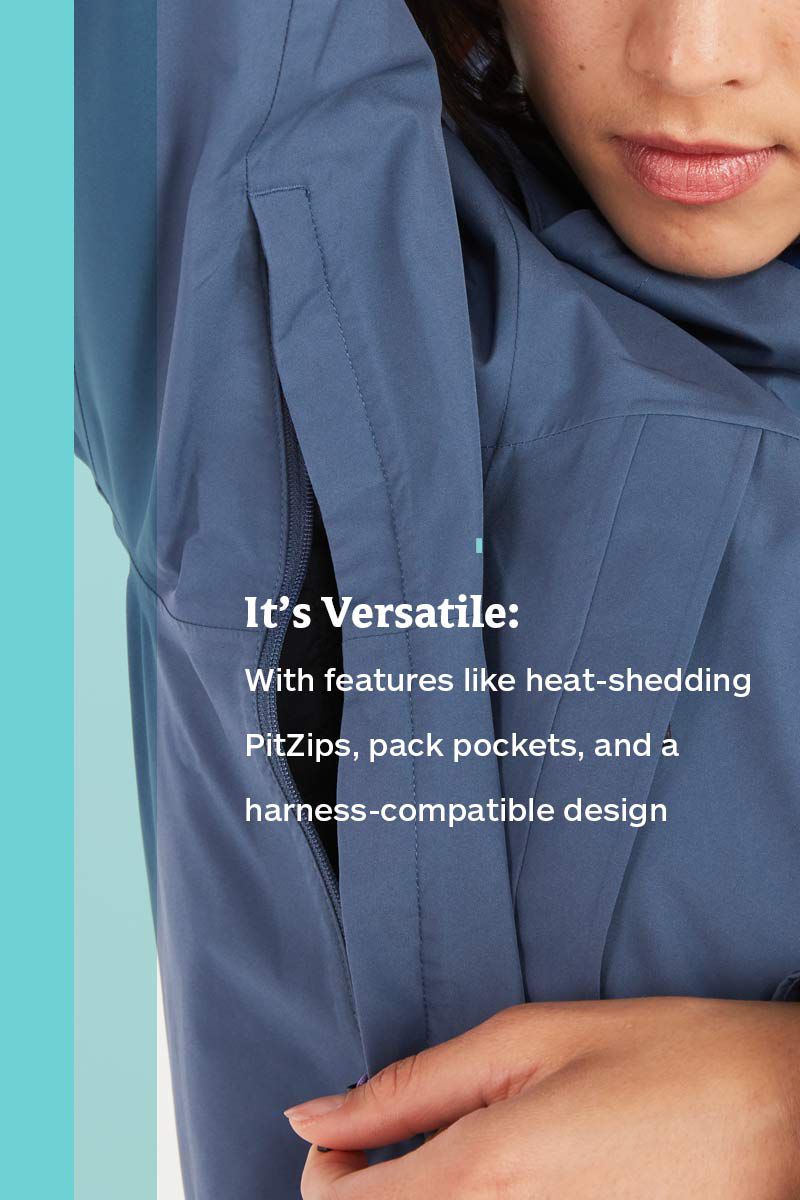 Versatile Marmot jacket with zippered heat shedding pits